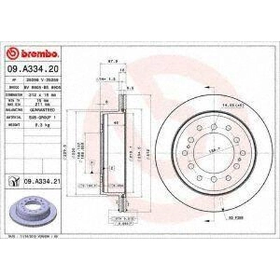 Rear Premium Rotor by BREMBO - 09.A334.21 (1 Qty) pa2