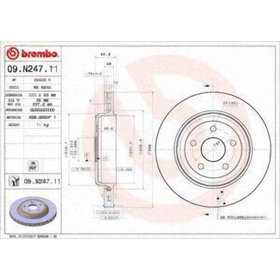 Rear Premium Rotor by BREMBO - 09.N247.11 (1 Qty) pa2