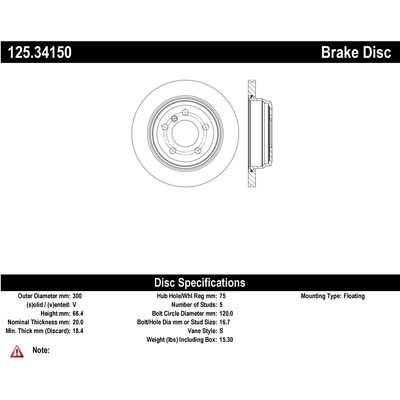 Disque de frein arrière de qualité supérieur by CENTRIC PARTS - 125.34150 pa2