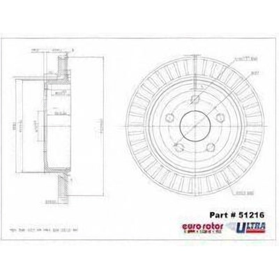 Rear Premium Rotor by EUROROTOR - 51216 pa6