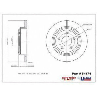 Rear Premium Rotor by EUROROTOR - 54174 pa2