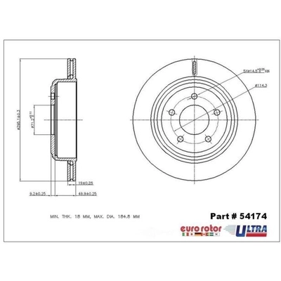 Rear Premium Rotor by EUROROTOR - 54174 pa4