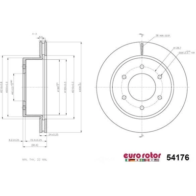 EUROROTOR - 54176 - Rear Premium Rotor pa4