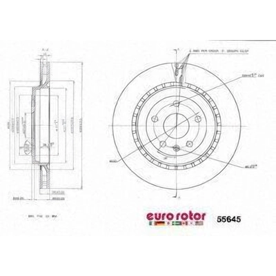 Disque de frein arrière de qualité supérieur by EUROROTOR - 55645 pa1