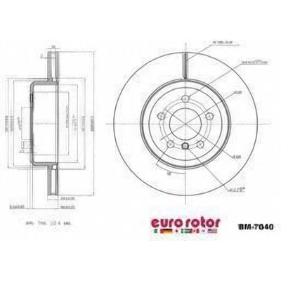 EUROROTOR - BM7040 - Rear Premium Rotor pa3