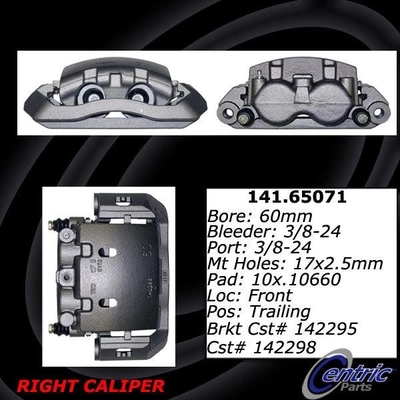 Rear Right Rebuilt Caliper With Hardware by CENTRIC PARTS - 141.65071 pa8