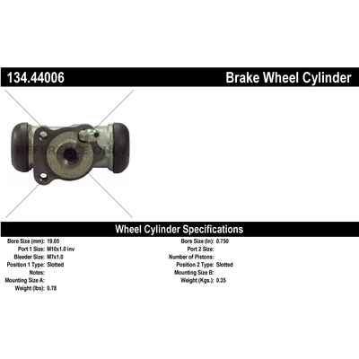 Cylindre de roue arrière droite by CENTRIC PARTS - 134.44006 pa1