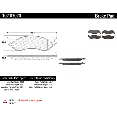 Rear Semi Metallic Pads by CENTRIC PARTS - 102.07020 pa4