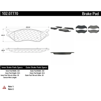 Rear Semi Metallic Pads by CENTRIC PARTS - 102.07770 pa4