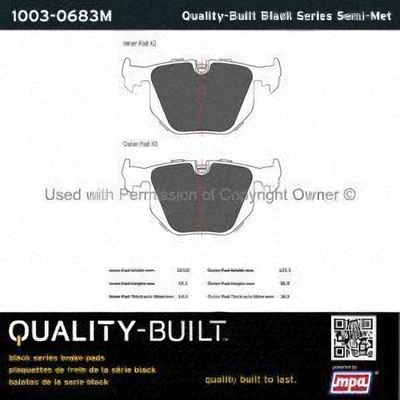 Plaquettes arrière semi-métallique by QUALITY-BUILT - 1003-0683M pa1