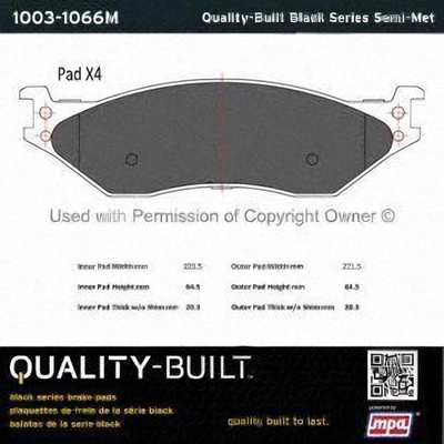 Plaquettes arrière semi-métallique by QUALITY-BUILT - 1003-1066M pa1