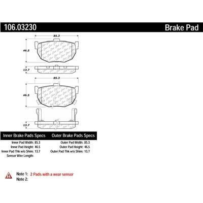 Rear Severe Duty Semi Metallic Premium Pad by CENTRIC PARTS - 106.03230 pa1