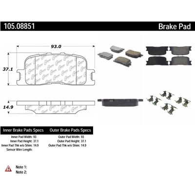 Rear Super Premium Ceramic Pads by CENTRIC PARTS - 105.08851 pa1