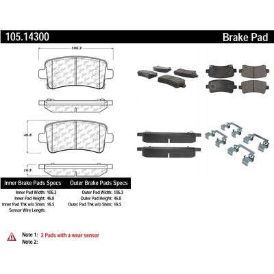 Rear Super Premium Ceramic Pads by CENTRIC PARTS - 105.14300 pa5