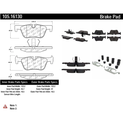 plaquettes arrière en céramique de qualité supérieur by CENTRIC PARTS - 105.16130 pa5