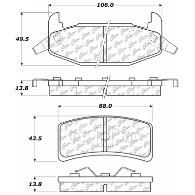 Rear Super Premium Semi Metallic Pads by CENTRIC PARTS - 104.03770 pa2