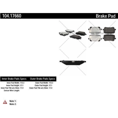 Plaquettes arrières semi-métallique de qualité supérieur by CENTRIC PARTS - 104.17660 pa4