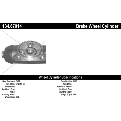 Cylindre de roue arrière by CENTRIC PARTS - 134.67014 pa1