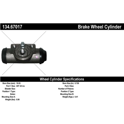 Rear Wheel Cylinder by CENTRIC PARTS - 134.67017 pa1