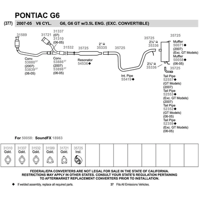 WALKER USA - 52359 - Tail Pipe pa5