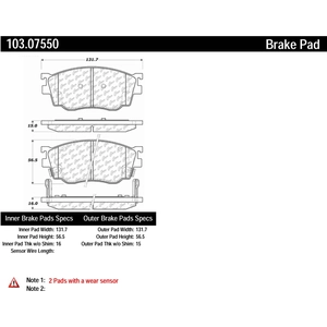 Front Ceramic Pads by CENTRIC PARTS pa2