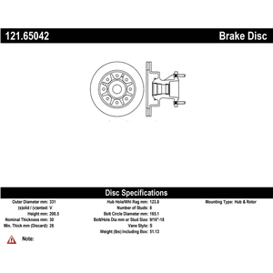 Front Disc Brake Rotor by CENTRIC PARTS pa2