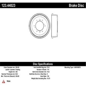 Tambour de frein arrière by CENTRIC PARTS pa1