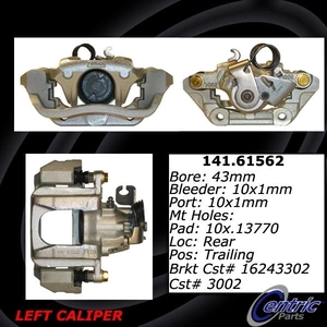 Rear Left Rebuilt Caliper With Hardware by CENTRIC PARTS pa3