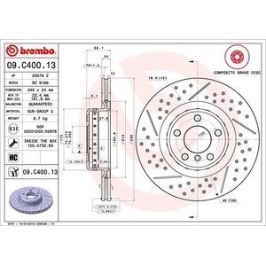 Disque de frein arrière de qualité supérieur by BREMBO pa6